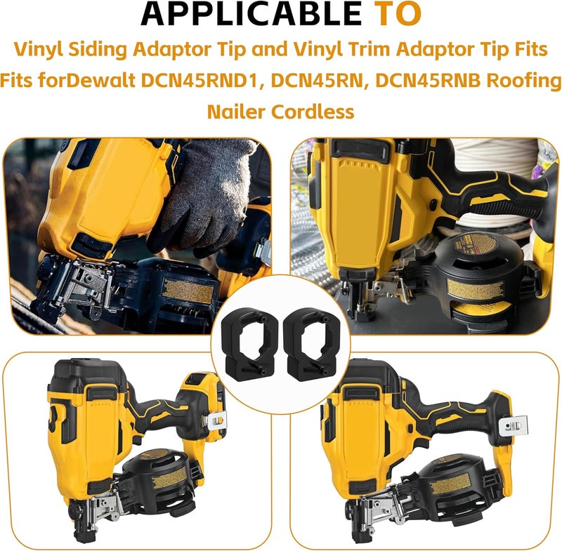 ascavs 2025 Upgrade DCN45RN Vinyl Siding Adaptor Tip for Dewalt Roofing Nailer Cordless 20v DCN45RND1, DCN45RNB (B style)2 Pack - Image 5